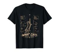 Funny Cat Física Humor Lo Que los Gatos Realmente piensan Curioso Camiseta
