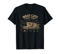 Funny Cat Física Humor Lo Que los Gatos Realmente piensan Ingeniería Camiseta