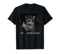 Funny Cat Flipping Off Middle Finger On Security Camera Camiseta