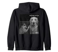 Funny Cat Flipping Off Middle Finger On Security Camera Sudadera con Capucha