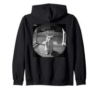 Funny Cat Flipping Off Middle Finger On Security Camera Sudadera con Capucha