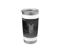 Funny Cat Flipping Off Middle Finger On Security Camera Vaso térmico de acero inoxidable de doble pared