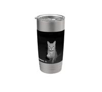 Funny Cat Flipping Off Middle Finger On Security Camera Vaso térmico de acero inoxidable de doble pared