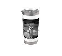 Funny Cat Flipping Off Middle Finger On Security Camera Vaso térmico de acero inoxidable de doble pared