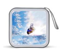 Funny Cat Flying on Blue Sky Funny CD Case Holder Organizer 40 Capacity DVD Collection Storage Bag Wallet Book for Car Home Travel