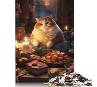 Funny Cat Food Party Snack Puzzles Imposible,desafío for Adults Entretenimiento Creativo 1000 Piezas Obra De Arte De Juego De para Adultos, Regalos A Partir De 14 Años 1000pcs (38x26cm)