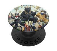 Funny Cat Gen Z Retro Hip Hop Meme PopSockets PopGrip Adhesivo