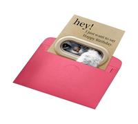 Funny Cat Greeting Card, Heartfelt Message for Daughter with Wife Love, Premium Heavyweight Paper with Vibrant Ink Illustration, Sentimental Keepsake Gift, Coworker Husband Girlfriend Kids Pink