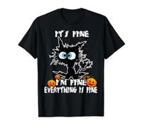 Funny Cat Halloween, It's Fine I'm Fine Everything Is Fine Camiseta