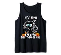 Funny Cat Halloween, It's Fine I'm Fine Everything Is Fine Camiseta sin Mangas