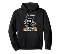 Funny Cat Halloween, It's Fine I'm Fine Everything Is Fine Sudadera con Capucha