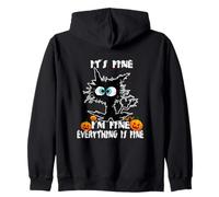 Funny Cat Halloween, It's Fine I'm Fine Everything Is Fine Sudadera con Capucha