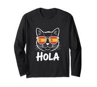 Funny Cat Hola Gafas de Sol Bandera de España Mujeres Hombres Manga Larga