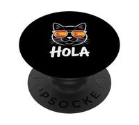 Funny Cat Hola Gafas de Sol Bandera de España Mujeres Hombres PopSockets PopGrip Adhesivo