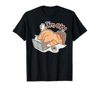Funny Cat I'm OK Work from Home Coffee Spilled Laptop Camiseta