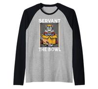 Funny Cat In Box Servant The Bowl Cat Lover Cat Cat Camiseta Manga Raglan