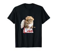 Funny Cat in Cupid Costume, Saint Valentine's Cat Selfie Camiseta