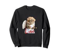 Funny Cat in Cupid Costume, Saint Valentine's Cat Selfie Sudadera