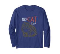 Funny Cat Juego de Palabras Big Cat Liar Manga Larga