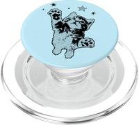 Funny Cat Jumping Up y2k Distressed Vintage Grunge Graphic PopSockets PopGrip para MagSafe