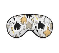 Funny Cat Kitten Butts Sleep Mask Cute Pets Blindfold para dormir Elastic Blackout Eye Mask Cover para toda la noche de sueño, viaje y siesta