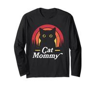 Funny Cat Lady Mommy Cat Lovers, Retro, la Mejor mamá de Gatos de la Historia Manga Larga