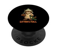 Funny Cat Litter's Full House Pet Lover Humor Lindo PopSockets PopGrip Adhesivo