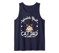 Funny Cat Lover GNOME For Men with Kitty Worlds Best Cat Dad Camiseta sin Mangas