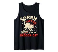 Funny Cat Lover Sorry Cant Go Im An Indoor Introvert Cat Mom Camiseta sin Mangas