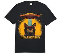 Funny Cat Lover UFO Catspiracy Meme IT IS A CATSPIRACY Comfort Colors Adult Heavyweight T-Shirt