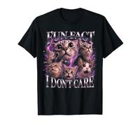Funny Cat Meme Fun Fact I Dont Care Retro 90s Bootleg Camiseta