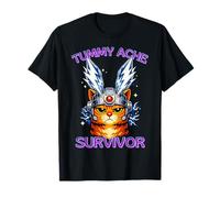Funny Cat Meme I Survived Today'S Tummy Ache Graphic Camiseta