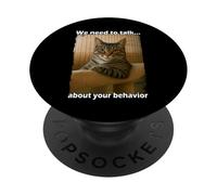 Funny Cat Meme Sarcastic Cat Boss Hilarious Cat Humor PopSockets PopGrip Adhesivo