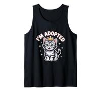 Funny Cat Memes Soy adoptado Chistes Divertidos de adopción Adopta un Gato Camiseta sin Mangas