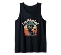Funny Cat Memes Soy adoptado Chistes Divertidos de adopción Adopta un Gato Camiseta sin Mangas