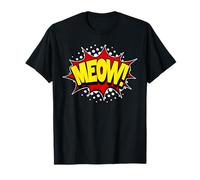 Funny Cat Meow! Verbo Acción Palabra Cómic Estilo Pop Art Camiseta