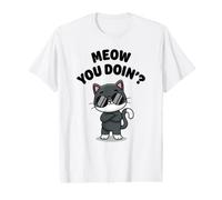 Funny Cat Meow You Doin? Lindo Gatito Kawaii Gato Cool Cat Meow Camiseta gráfica económica