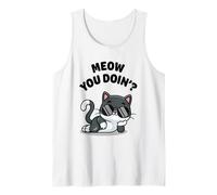 Funny Cat Meow You Doin? Lindo Gatito Kawaii Gato Cool Cat Meow Camiseta sin Mangas