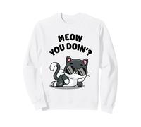 Funny Cat Meow You Doin? Lindo Gatito Kawaii Gato Cool Cat Meow Sudadera