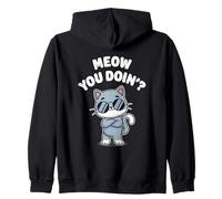Funny Cat Meow You Doin? Lindo Gatito Kawaii Gato Cool Cat Meow Sudadera con Capucha