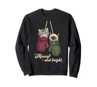 Funny Cat Mittens Vintage Christmas Retro Kitten Cat Lover Sudadera