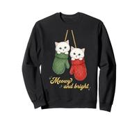 Funny Cat Mittens Vintage Christmas Retro Kitten Cat Lover Sudadera