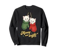 Funny Cat Mittens Vintage Christmas Retro Kitten Cat Lover Sudadera