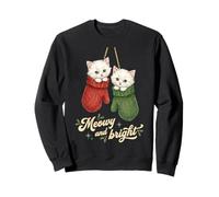 Funny Cat Mittens Vintage Christmas Retro Kitten Cat Lover Sudadera