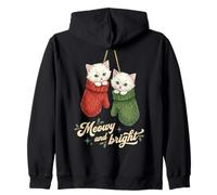 Funny Cat Mittens Vintage Christmas Retro Kitten Cat Lover Sudadera con Capucha
