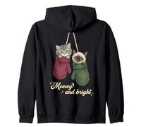 Funny Cat Mittens Vintage Christmas Retro Kitten Cat Lover Sudadera con Capucha