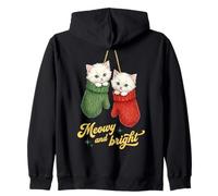 Funny Cat Mittens Vintage Christmas Retro Kitten Cat Lover Sudadera con Capucha