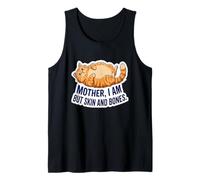 Funny Cat Mother I Am But Skin and Bones Cat para Hombres Mujeres Camiseta sin Mangas