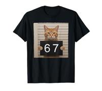 Funny Cat Mugshot Meme 67 Six Seven Camiseta
