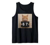 Funny Cat Mugshot Meme 67 Six Seven Camiseta sin Mangas